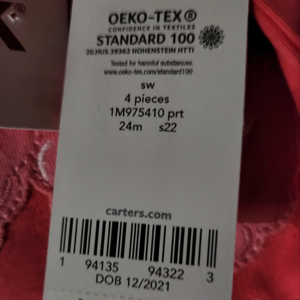 🆕️ Carters Raspberry 4 pc Pajama Set - Picture 4 of 4